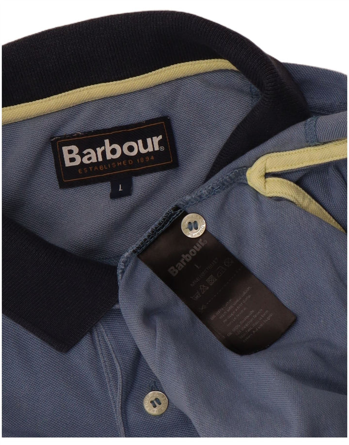 BARBOUR Herren-Poloshirt, große blaue Baumwolle