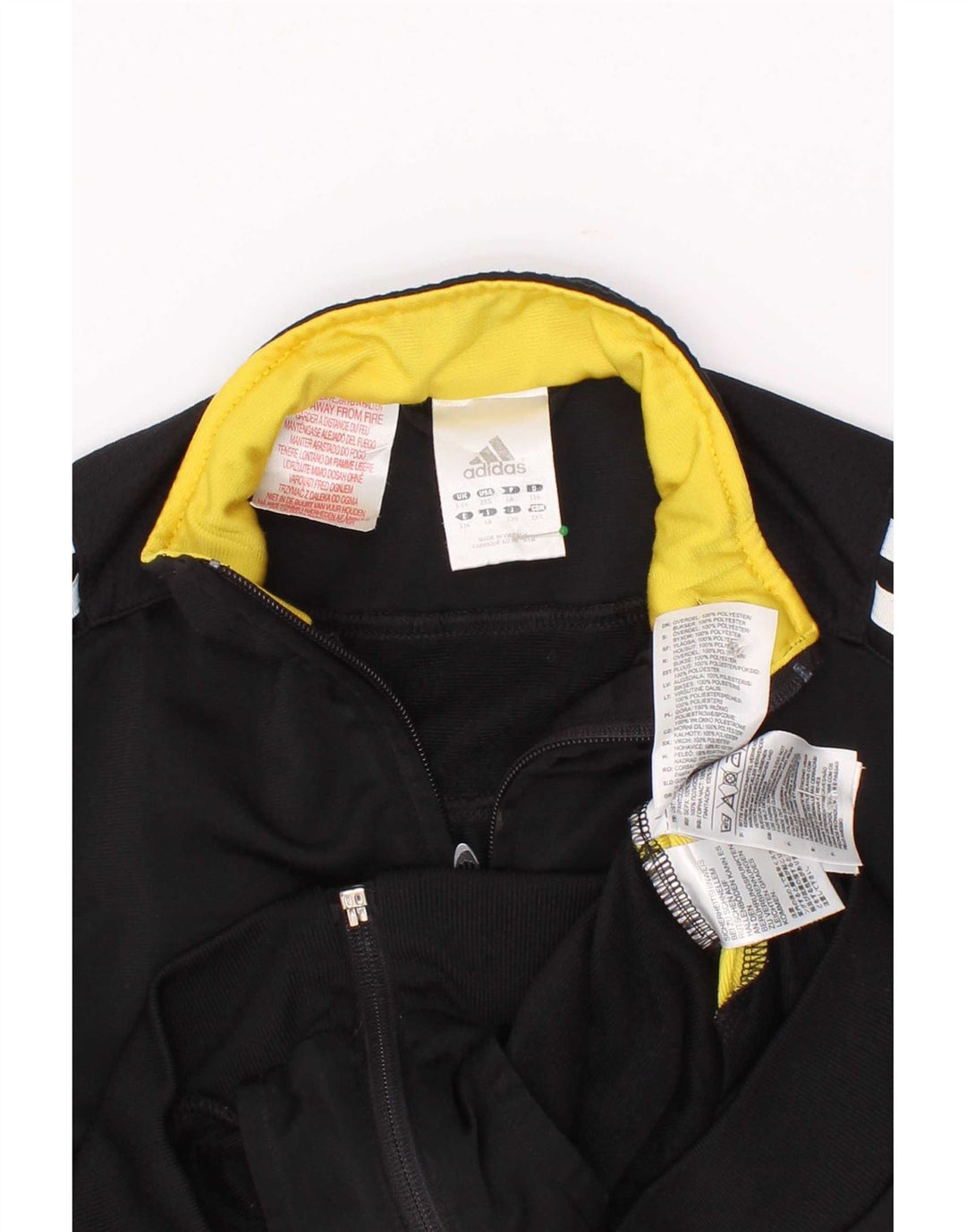 Adidas Jungen-Trainingsanzug-Top-Jacke, 5–6 Jahre, schwarzes Colourblock-Polyester