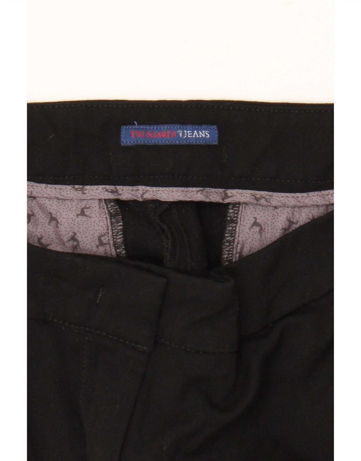 Gerade geschnittene Damenhose von Trussardi, W32, L26, Schwarz