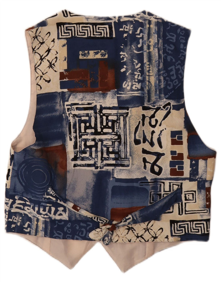 VINTAGE Damen Weste UK 12 Medium Mehrfarbig Patchwork