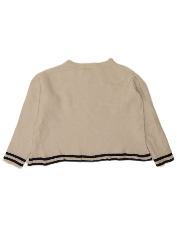 White Label Damen-Pullover mit bauchfreiem U-Boot-Ausschnitt, Gr. 44, Größe L, aus Wolle
