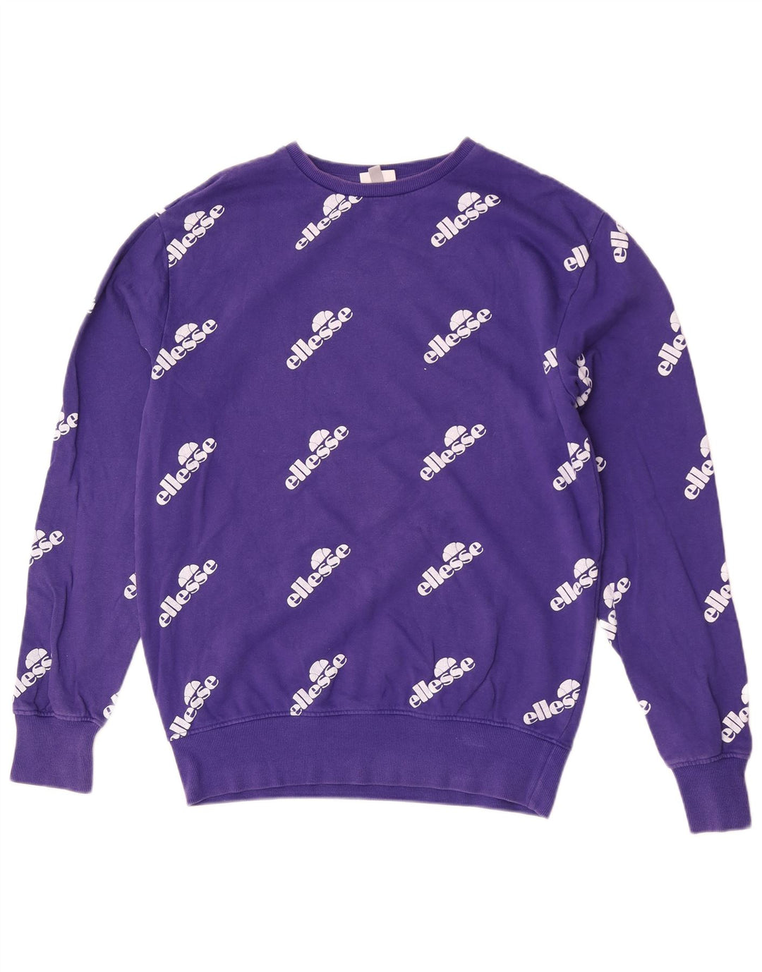 Ellesse Womens Graphic Sweatshirt Pullover UK 12 Mittellila Baumwolle