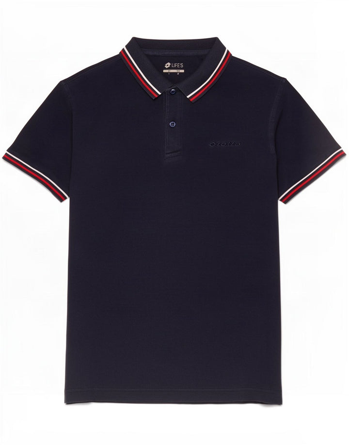 Lotto Herren Poloshirt Medium Marineblau gestreift