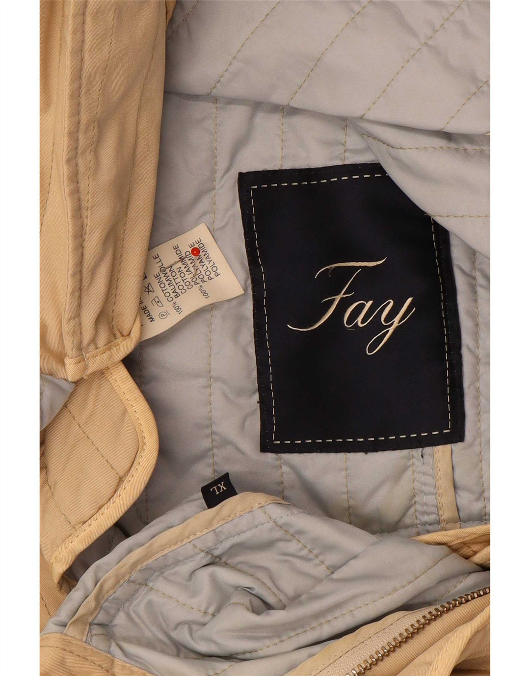 Fay Damen Steppjacke UK 18 XL Beige Baumwolle