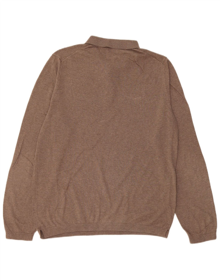 Massimo Dutti Herren-Pullover mit Polokragen, Größe L, Braun