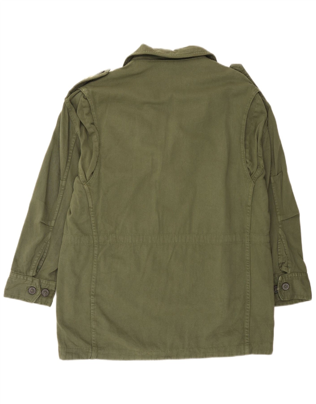 Zara Damen Militärjacke UK 16 Large Khaki Baumwolle