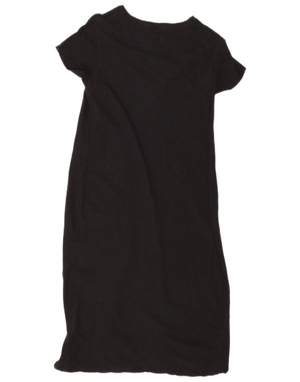 ZARA Damen T-Shirt-Kleid UK 14 Medium Schwarz