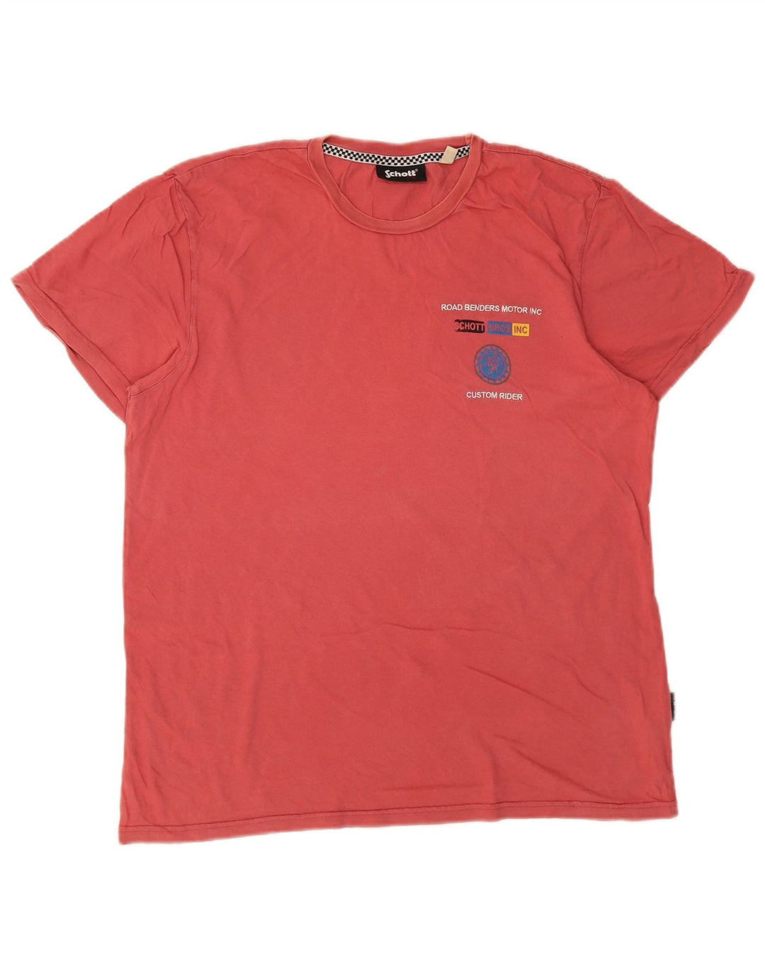 Schott Herren-T-Shirt mit Grafik, groß, rosa, Baumwolle