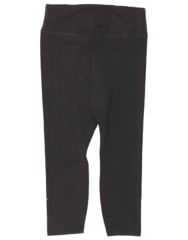 Nike Damen Dri Fit Capri Leggings UK 12 Medium Schwarz Polyester