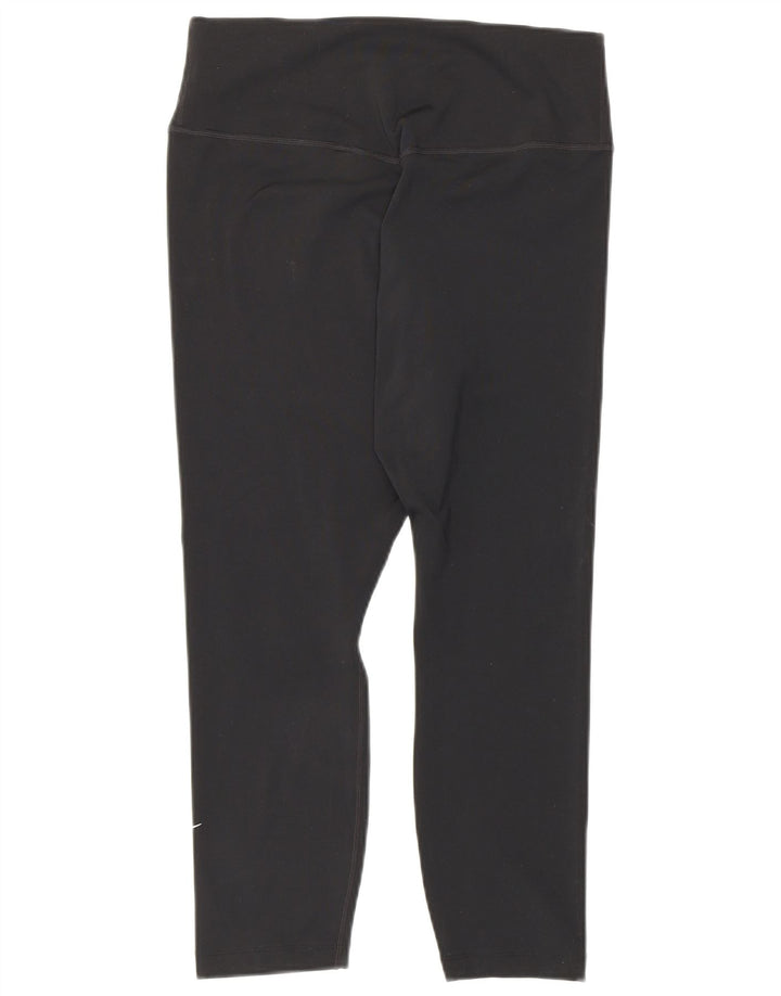 Nike Damen Dri Fit Capri Leggings UK 12 Medium Schwarz Polyester