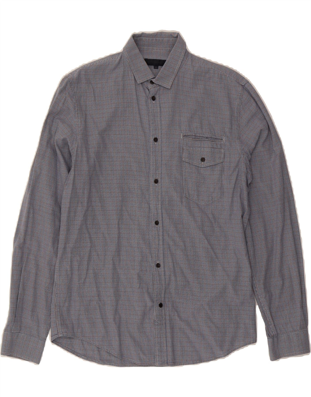 TRUSSARDI Mens Shirt Size 40 Medium Navy Blue Houndstooth Vintage Trussardi and Second-Hand Trussardi from Messina Hembry 