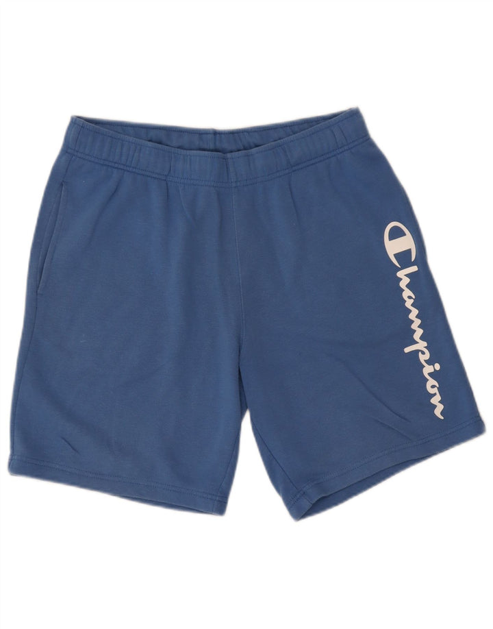 Champion Herren Sportshorts mit Grafik, Größe L, Blau, Baumwolle