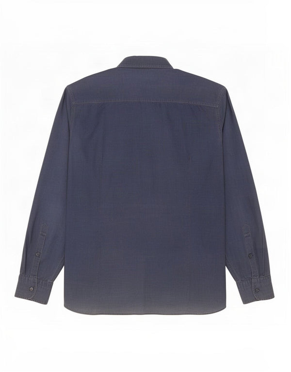 Hugo Boss Herren Slim-Fit-Hemd, groß, blaue Nadelstreifen-Baumwolle