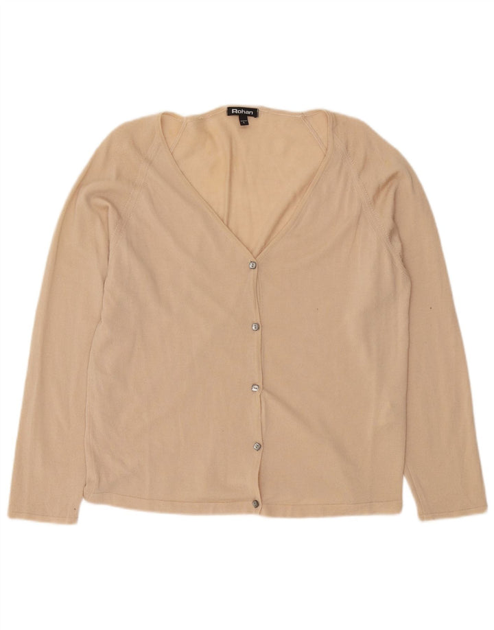 Rohan Damen-Cardigan-Pullover UK 16 Große beige Wolle