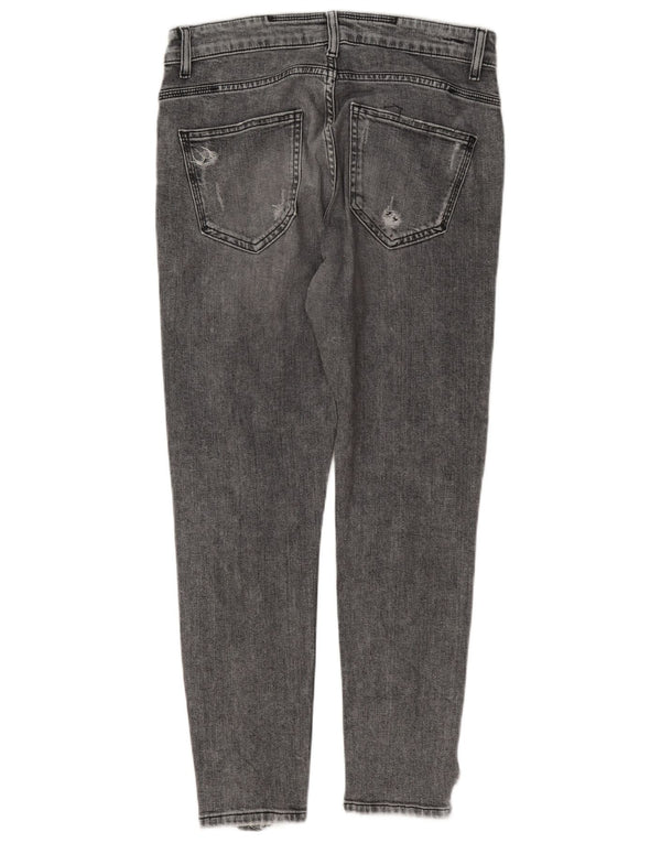 Zara Herren Distressed Skinny Jeans EU 40 Medium W31 L28 Graue Baumwolle