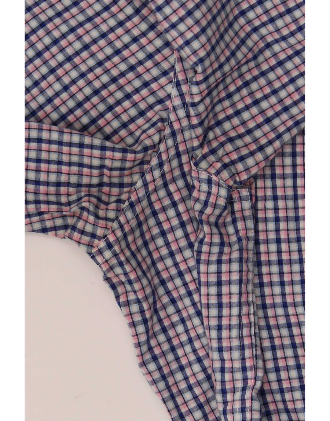 Chaps Pflegeleichtes Herren-Kurzarmhemd XL aus marineblau karierter Baumwolle