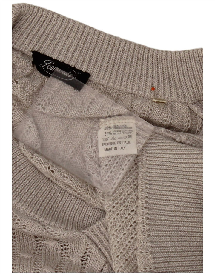 LEONARDO Herren-Pullover mit V-Ausschnitt, XL, graue Baumwolle