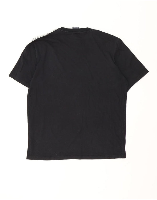 Champion Mens Graphic T-Shirt Top Large Black Colourblock