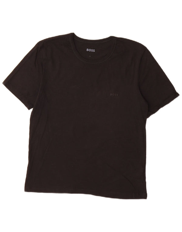 Hugo Boss Damen T-Shirt Top Large Schwarz Baumwolle