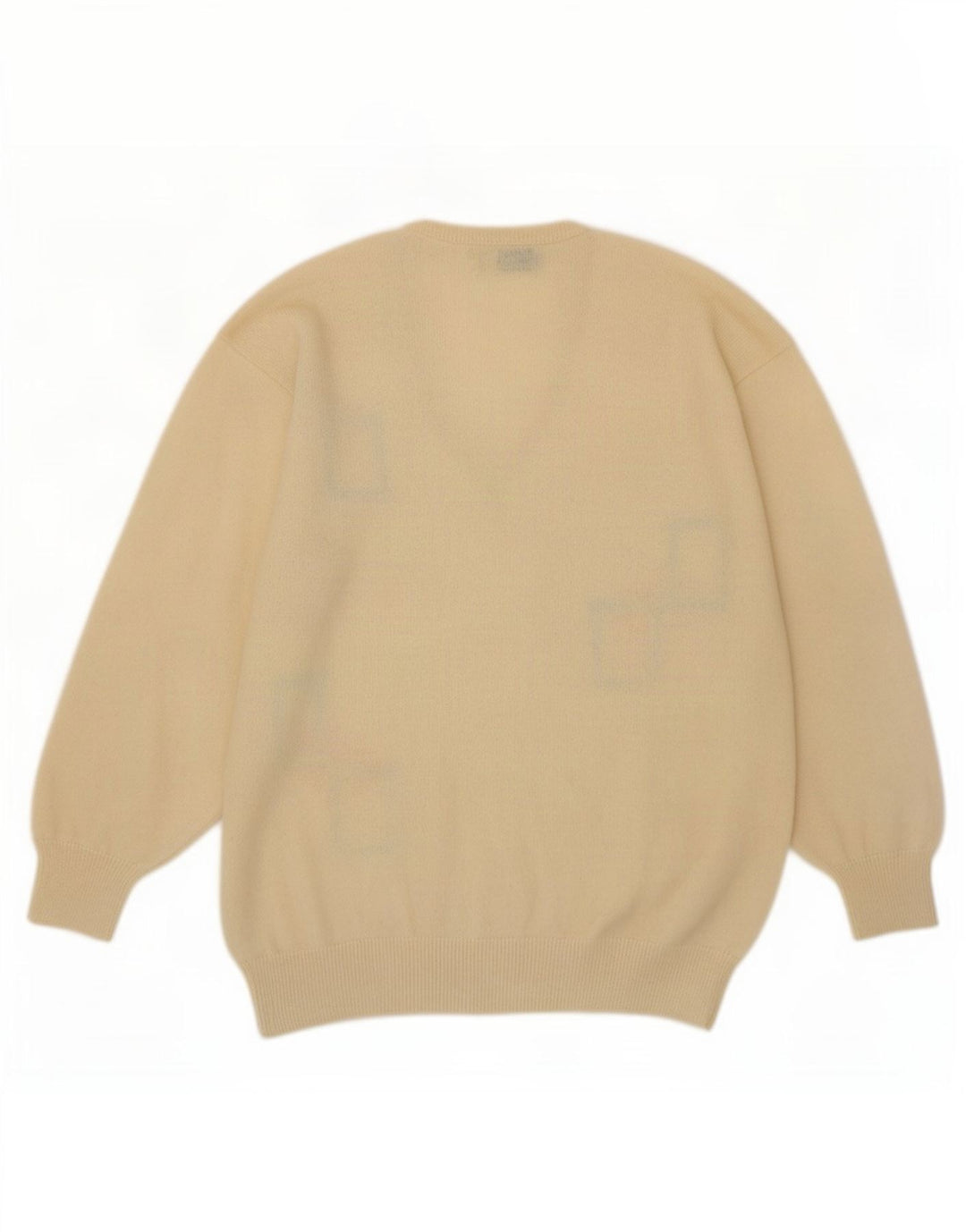 Pringle Herren-Pullover mit V-Ausschnitt, groß, beige, geometrische Schurwolle
