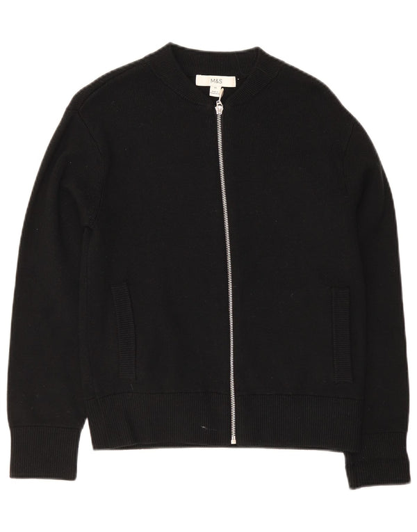 Marks & Spencer Damen Strickjacke Pullover UK 6 XS Schwarze Viskose