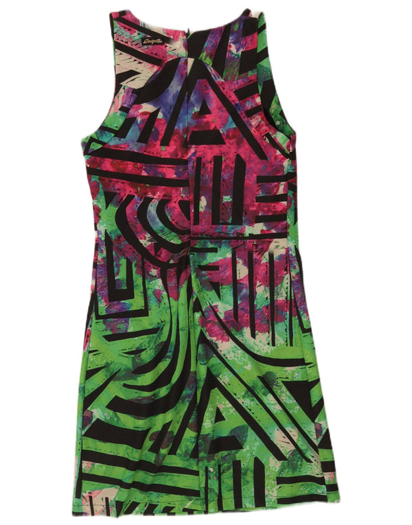 Desigual Damen Ärmelloses Etuikleid UK 10 Small Mehrfarbig Geometrisch