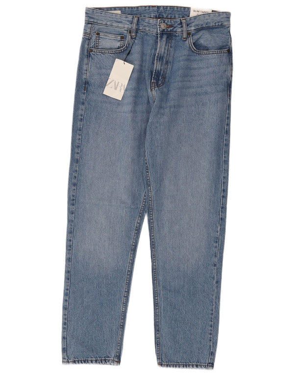 Zara Herren Slim Tapered Jeans EU 40 Medium W31 L30 Blaue Baumwolle