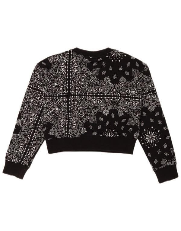 Champion Mädchen Crop Sweatshirt Pullover 9-10 Jahre Medium Schwarz Paisley