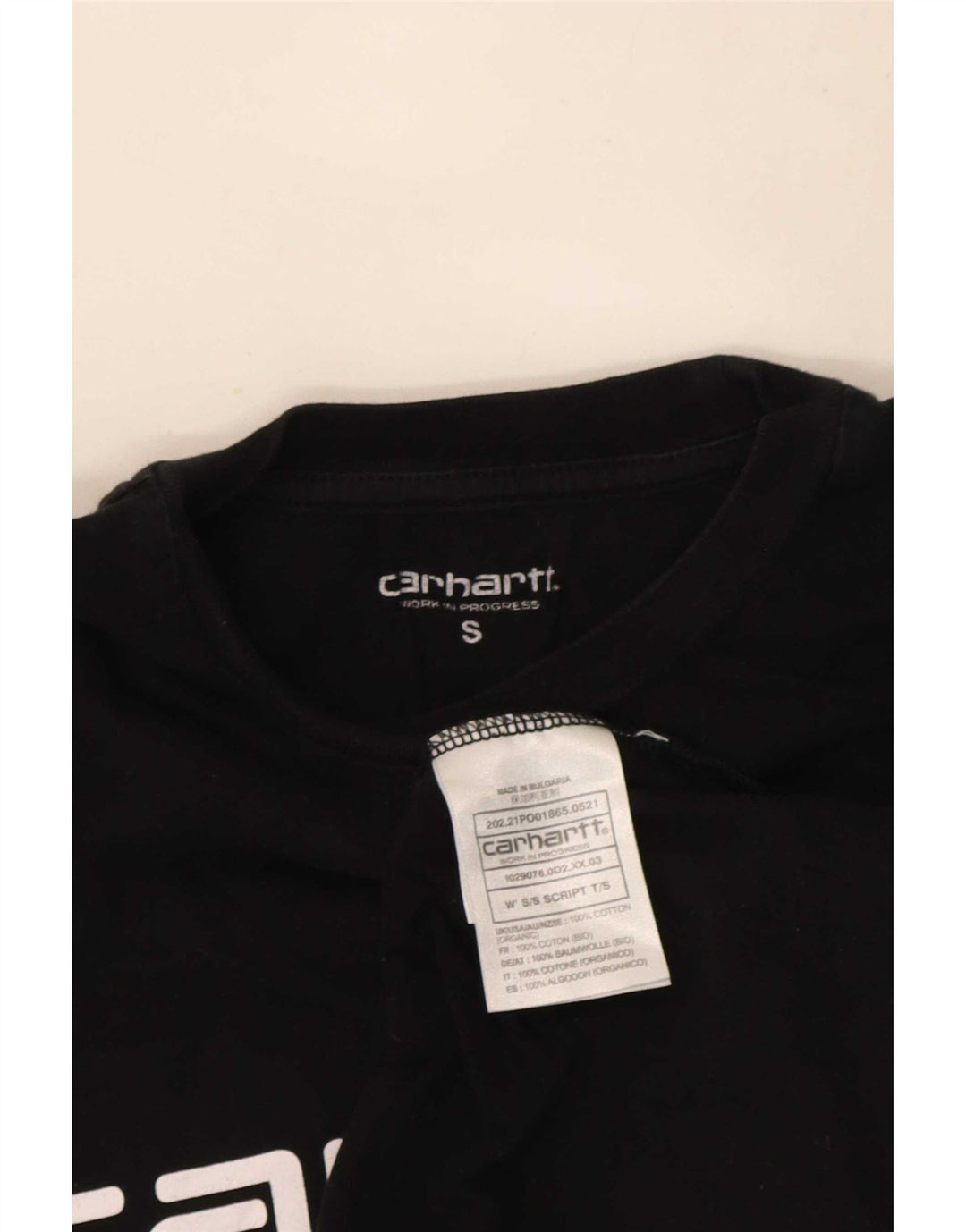 Carhartt Herren Graphic T-Shirt Top Small Schwarz Baumwolle