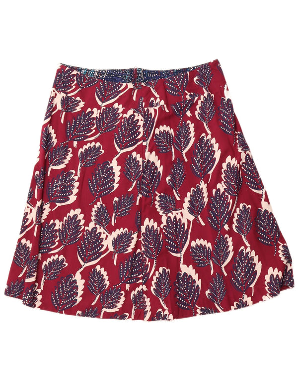 WHITE STUFF Damen A-Linienrock UK 14 Large W34 Viskose mit rosa Blumenmuster