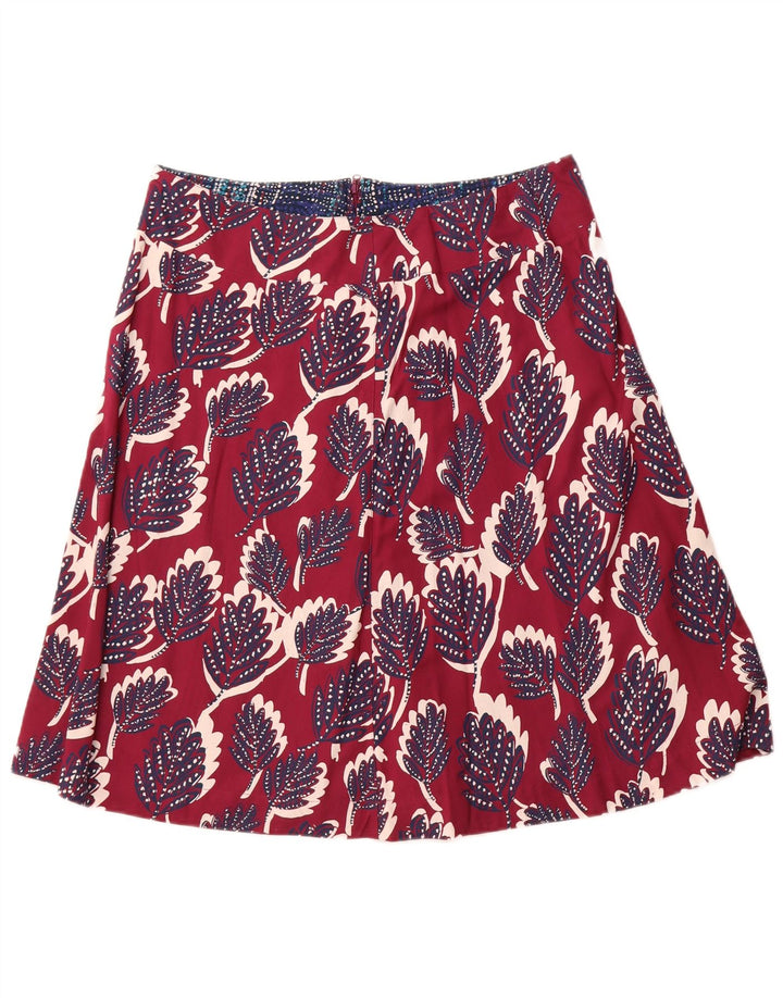 WHITE STUFF Damen A-Linienrock UK 14 Large W34 Viskose mit rosa Blumenmuster