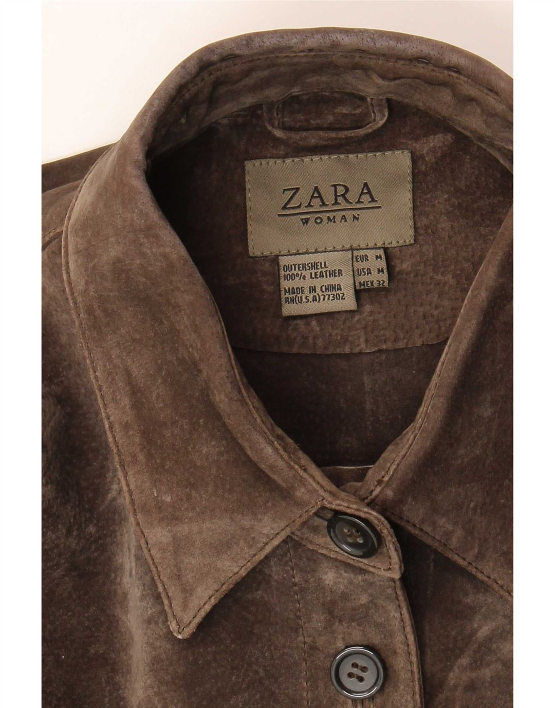 Zara Damen Wildlederjacke UK 14 Mittelbraunes Leder
