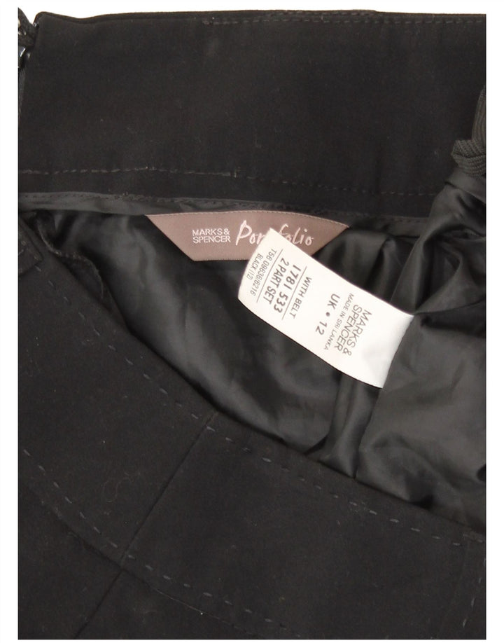 Marks & Spencer Damen Bleistiftrock UK 12 Medium W30 Schwarz Polyester