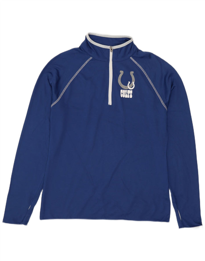 NFL Womens Colts Zip Neck Pullover Trainingsanzug Top UK 16 Large Marineblau