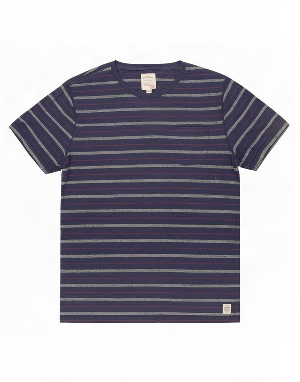 Fat Face Herren T-Shirt Top 2XL Marineblau gestreift aus Baumwolle