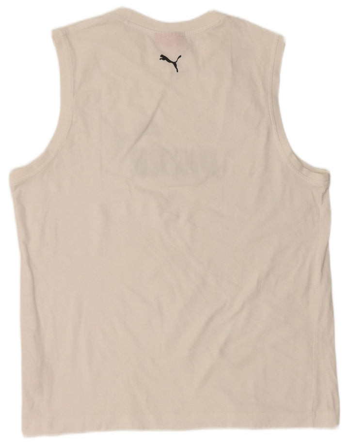 Puma Herren Graphic Vest Top XL Weiße Baumwolle