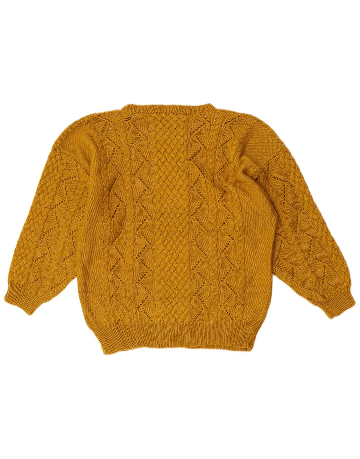 Vintage Damen Pullover mit U-Boot-Ausschnitt, UK 14, Mittelgelb