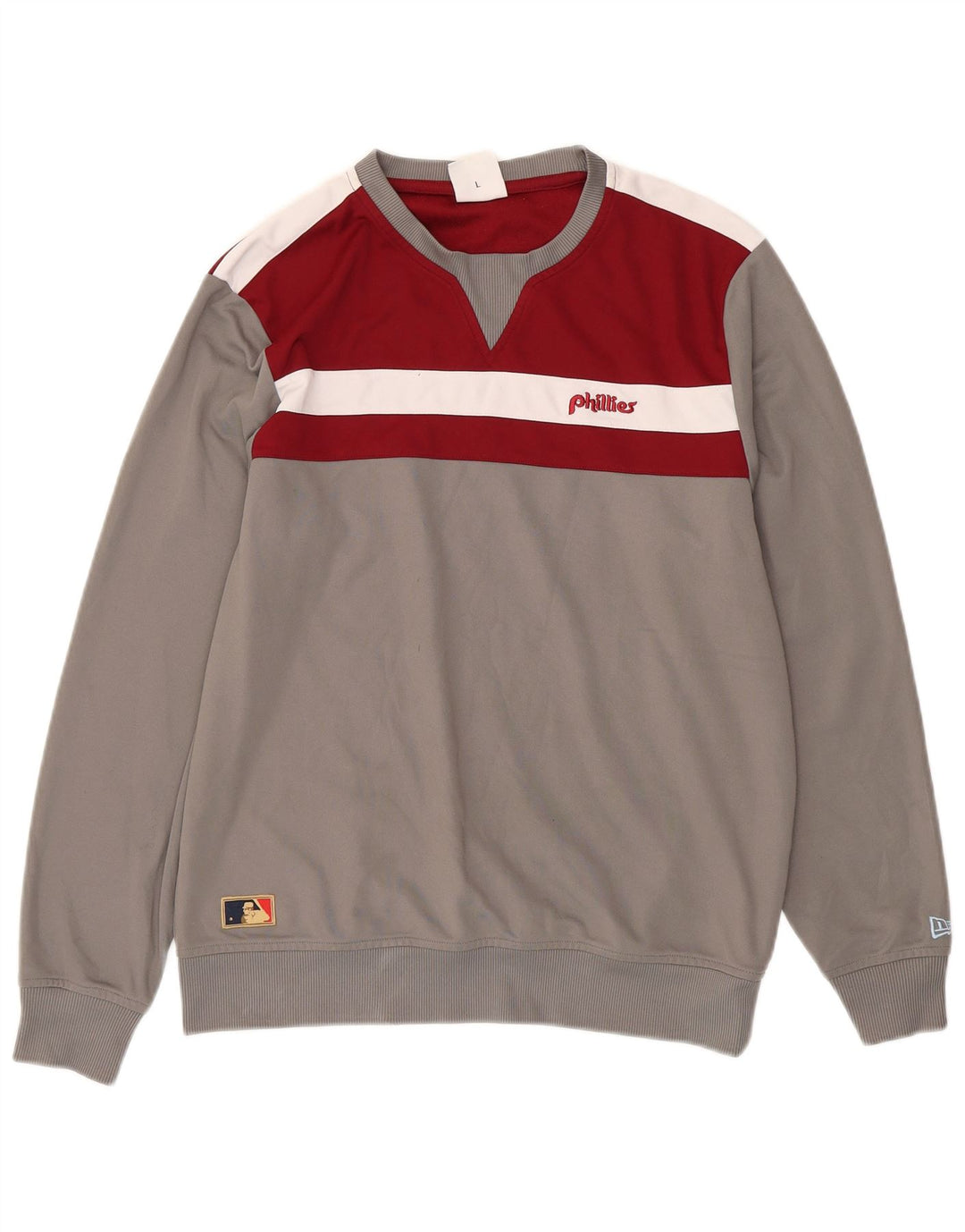 NEW ERA Herren Cooperstown Sweatshirt Pullover Large Grau Farbblock