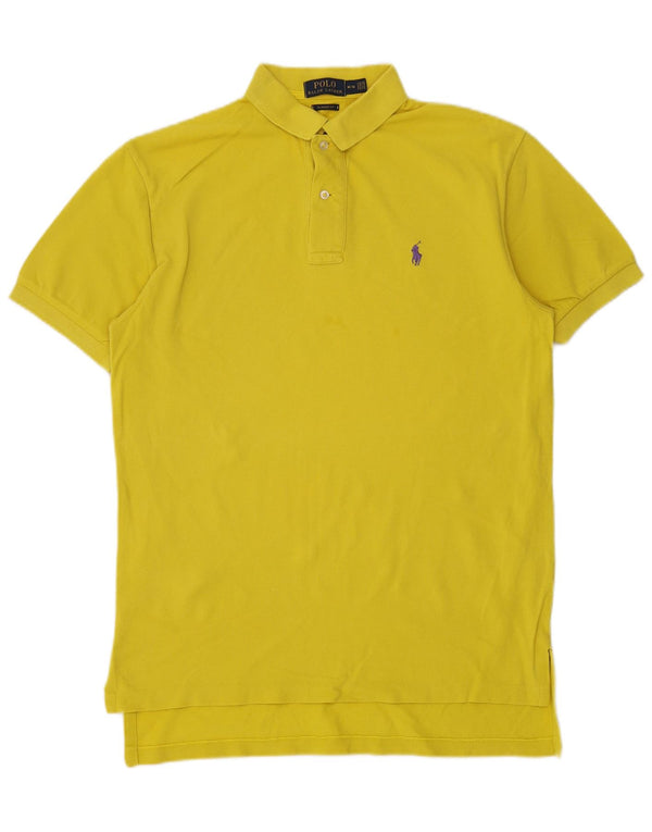 Ralph Lauren Herren-Poloshirt mit klassischer Passform, mittelgelbe Baumwolle