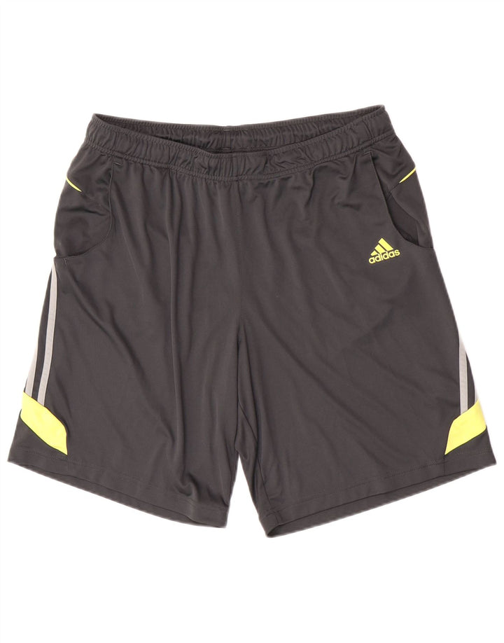 Adidas Herren-Sportshorts, großes graues Colourblock-Polyester