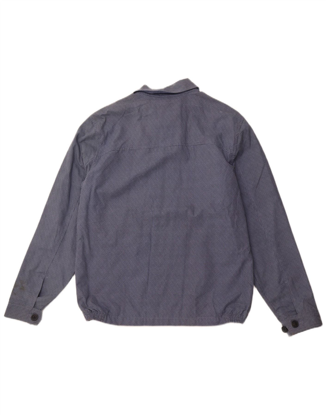 MARKS & SPENCER Herren Bomberjacke UK 38 Mittelblau gefleckte Baumwolle
