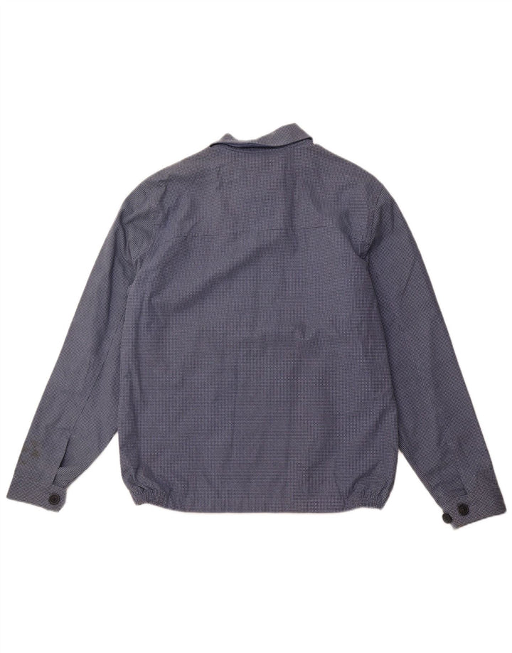 MARKS & SPENCER Herren Bomberjacke UK 38 Mittelblau gefleckte Baumwolle