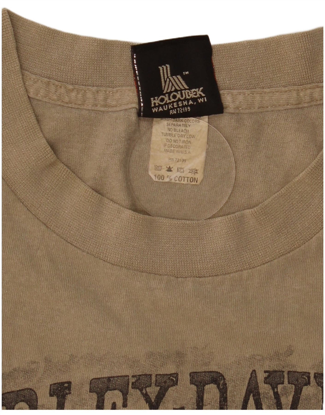 Harley Davidson Herren-T-Shirt mit Grafik, mittelbeige Baumwolle