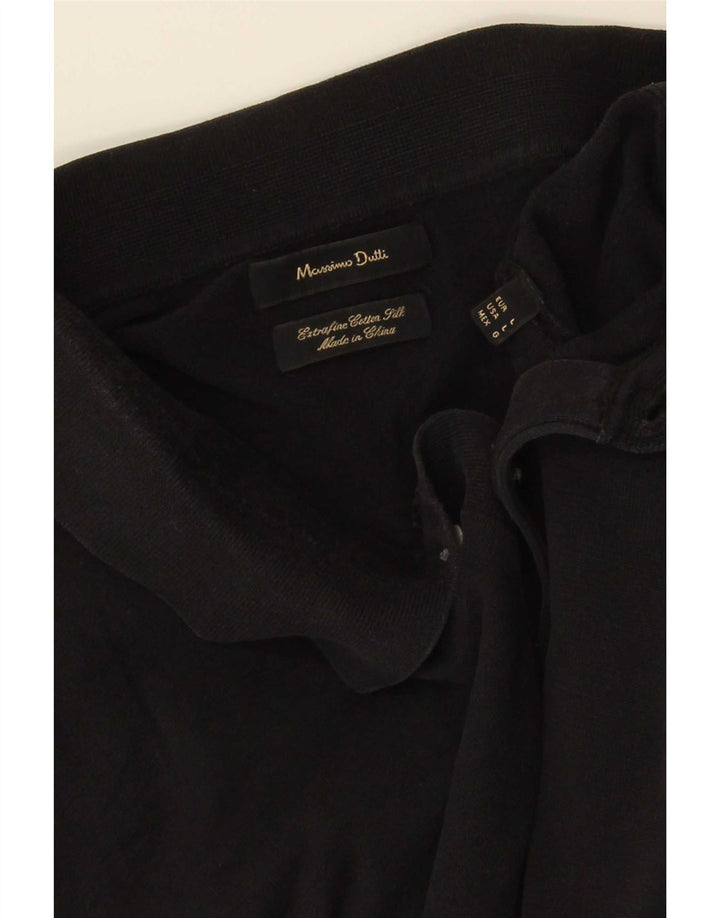 Massimo Dutti Herren-Poloshirt, groß, schwarze Baumwolle