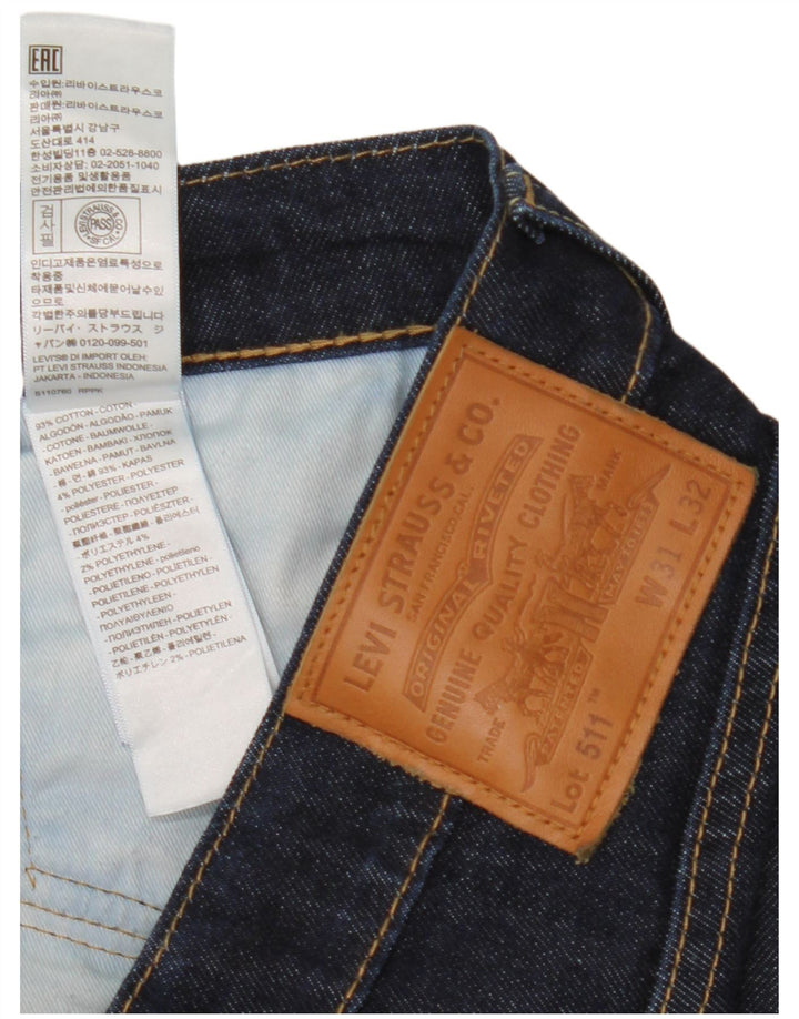 Levi's Herren 511 Slim Jeans W31 L32 Marineblau Baumwolle Classic