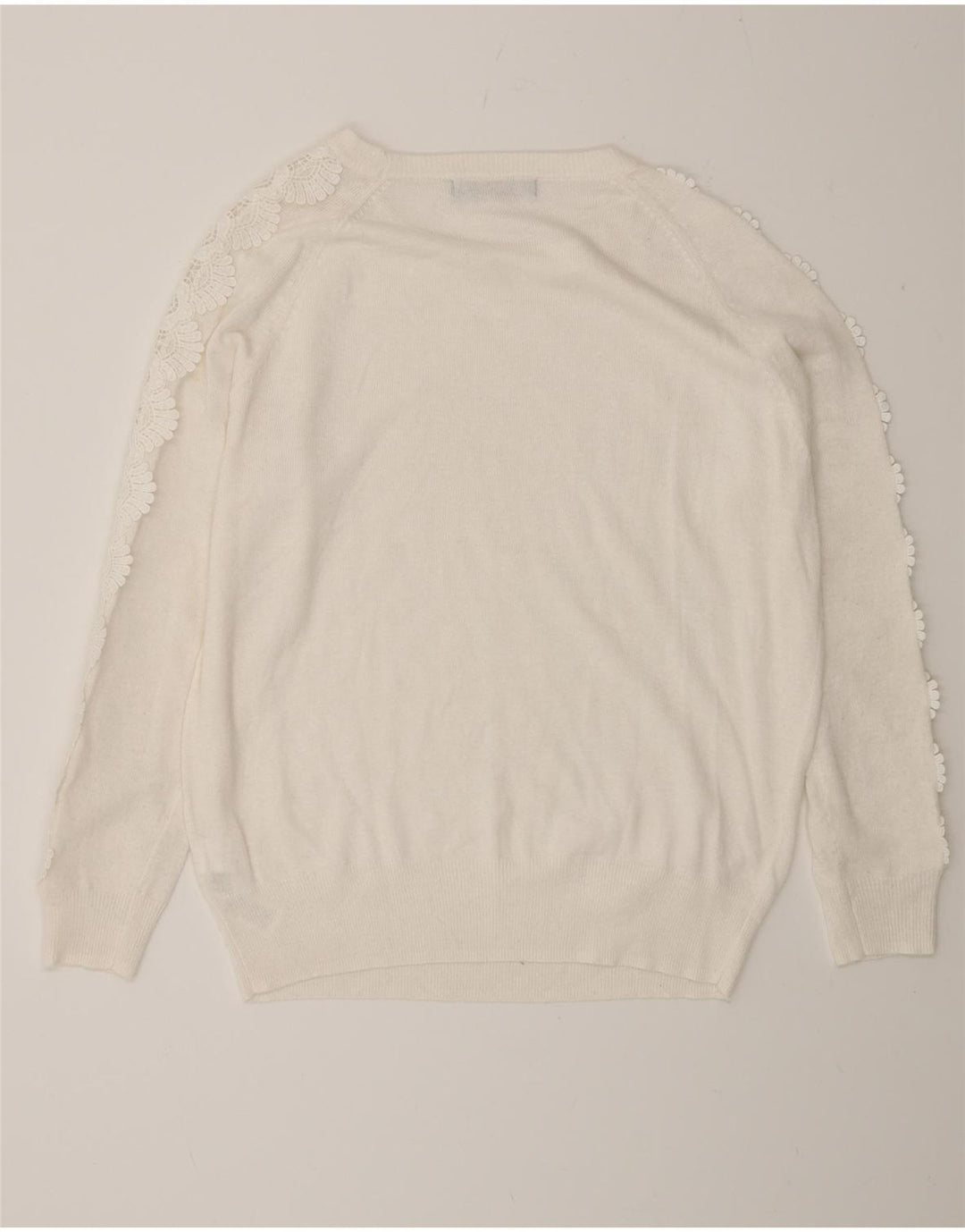Marks & Spencer Damen-Pullover mit Rundhalsausschnitt, Gr. 14, Größe L, gebrochenes Weiß