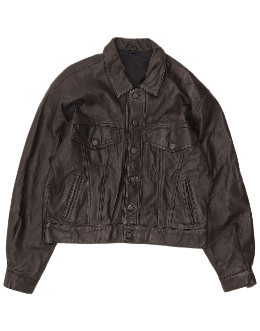 Vintage Herren Bomber Lederjacke UK 36 Small Schwarz