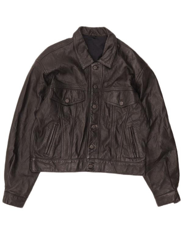 Vintage Herren Bomber Lederjacke UK 36 Small Schwarz