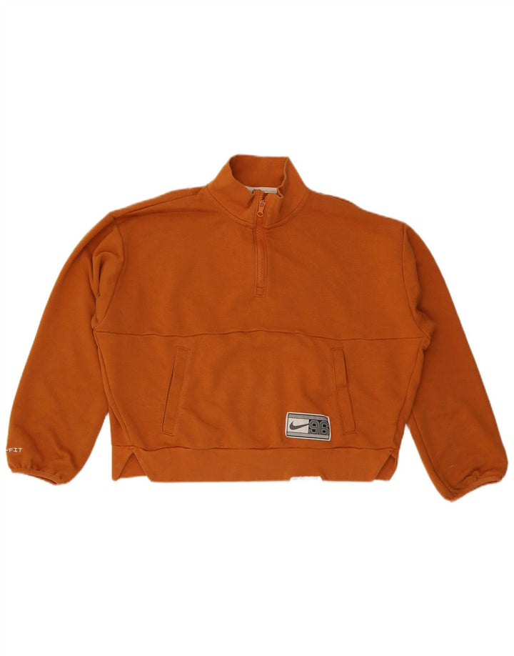 Nike Damen-Sweatshirt mit Dri-Fit-Grafik, übergroß, Gr. 10, Größe S, Orange
