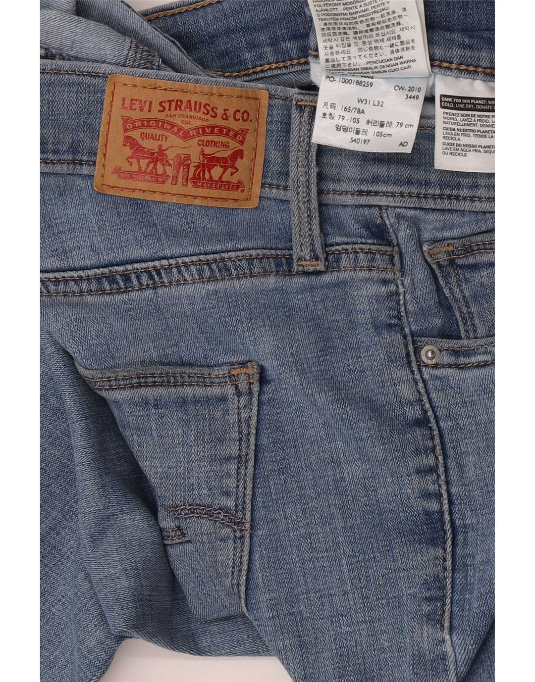 Levi's Damen Slim Jeans W31 L32 Blaue Baumwolle